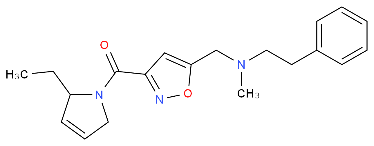 ({3-[(2-ethyl-2,5-dihydro-1H-pyrrol-1-yl)carbonyl]isoxazol-5-yl}methyl)methyl(2-phenylethyl)amine_分子结构_CAS_)
