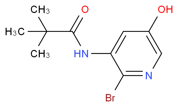 N-(2-bromo-5-hydroxypyridin-3-yl)-2,2-dimethylpropanamide_分子结构_CAS_1142192-30-0