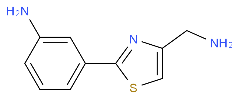 3-(4-AMINOMETHYL-THIAZOL-2-YL)-PHENYLAMINE_分子结构_CAS_885280-76-2)