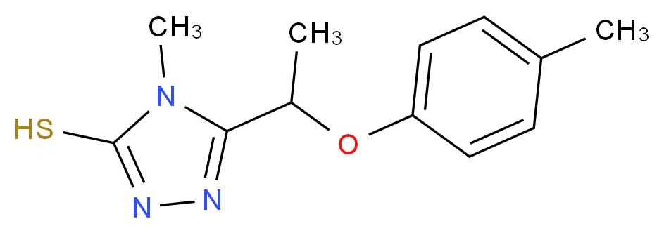 4-methyl-5-[1-(4-methylphenoxy)ethyl]-4H-1,2,4-triazole-3-thiol_分子结构_CAS_588673-44-3