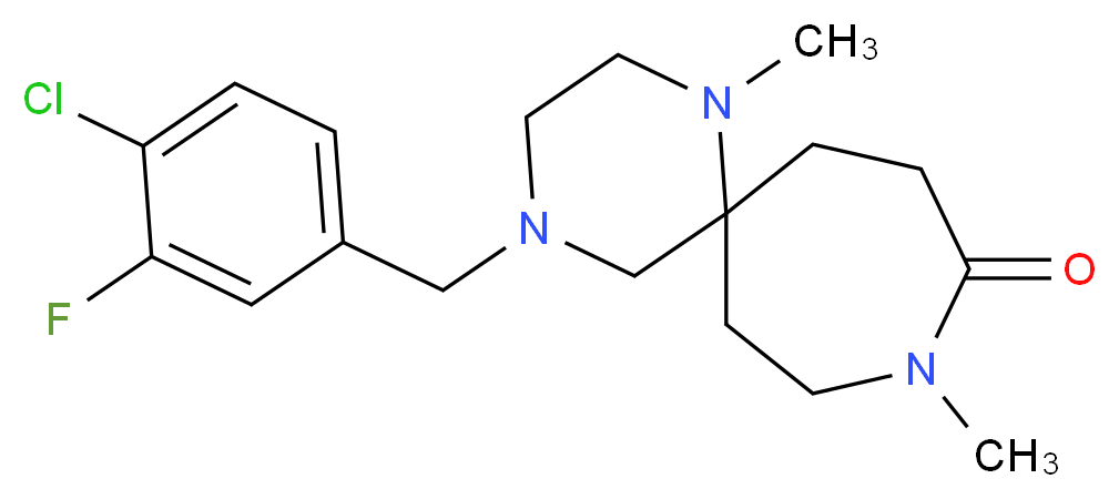 4-(4-chloro-3-fluorobenzyl)-1,9-dimethyl-1,4,9-triazaspiro[5.6]dodecan-10-one_分子结构_CAS_)