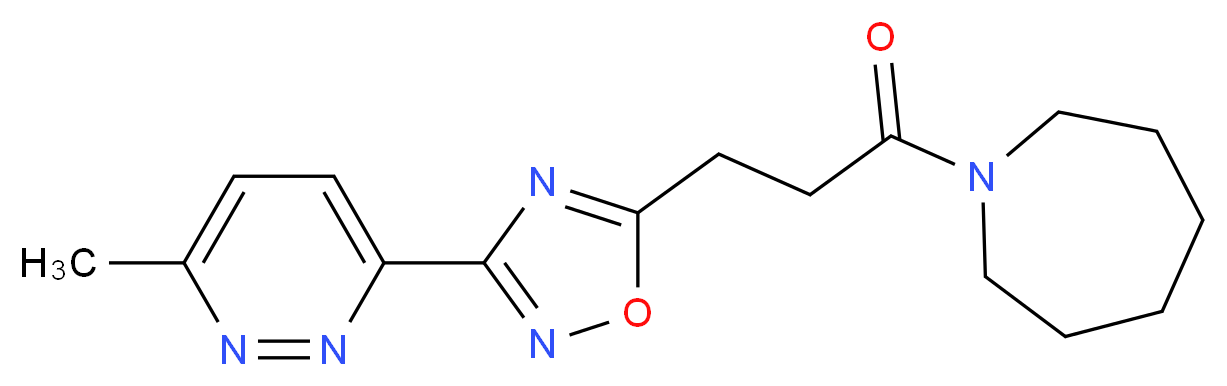 1-{3-[3-(6-methyl-3-pyridazinyl)-1,2,4-oxadiazol-5-yl]propanoyl}azepane_分子结构_CAS_)