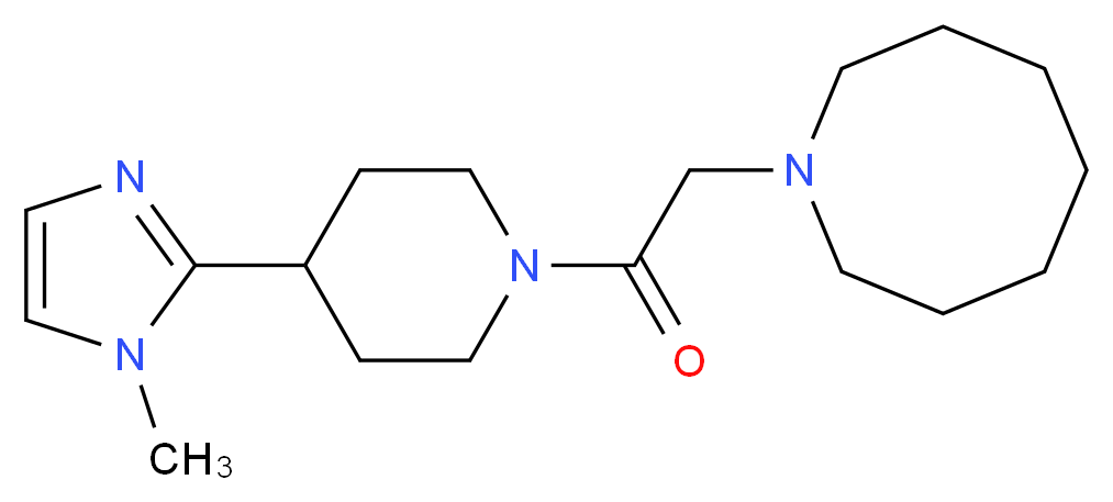 1-{2-[4-(1-methyl-1H-imidazol-2-yl)-1-piperidinyl]-2-oxoethyl}azocane_分子结构_CAS_)
