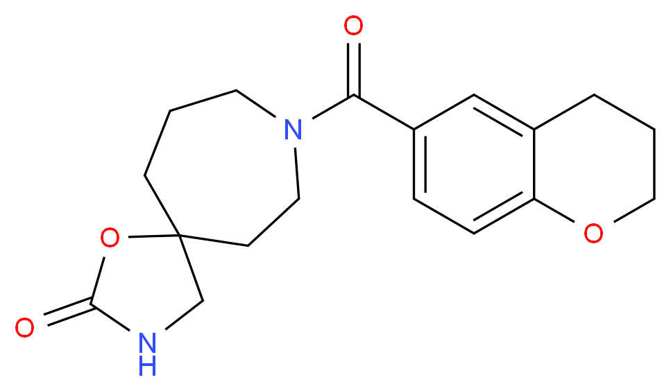 8-(3,4-dihydro-2H-chromen-6-ylcarbonyl)-1-oxa-3,8-diazaspiro[4.6]undecan-2-one_分子结构_CAS_)
