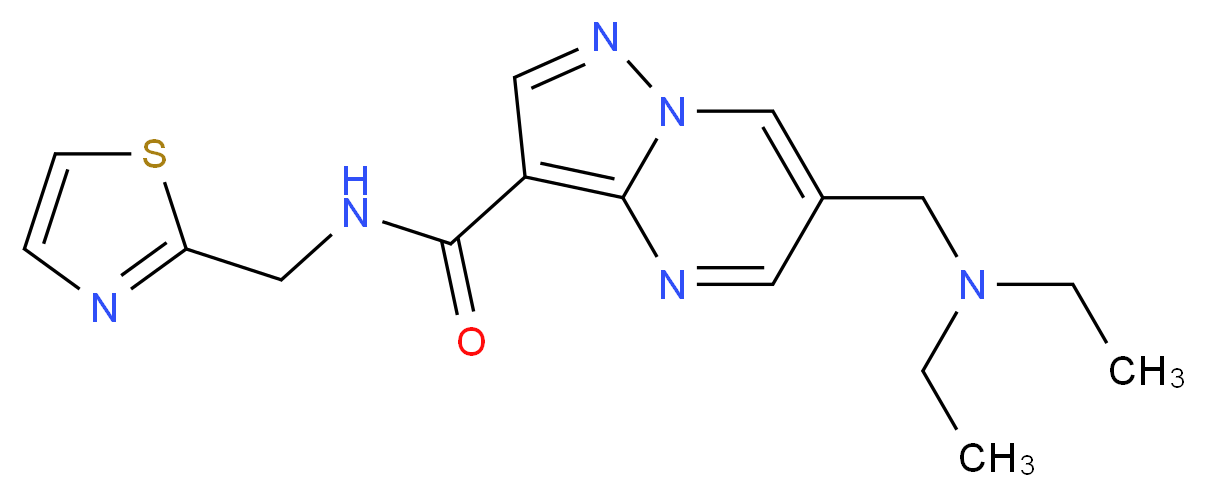 6-[(diethylamino)methyl]-N-(1,3-thiazol-2-ylmethyl)pyrazolo[1,5-a]pyrimidine-3-carboxamide_分子结构_CAS_)