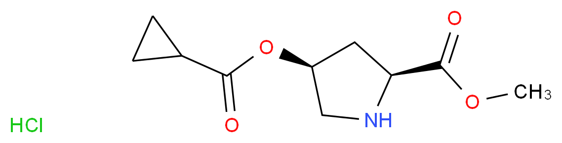 Methyl (2S,4S)-4-[(cyclopropylcarbonyl)oxy]-2-pyrrolidinecarboxylate hydrochloride_分子结构_CAS_)