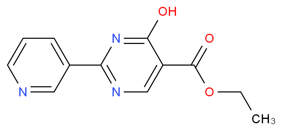 ethyl 4-hydroxy-2-(pyridin-3-yl)pyrimidine-5-carboxylate_分子结构_CAS_34775-04-7