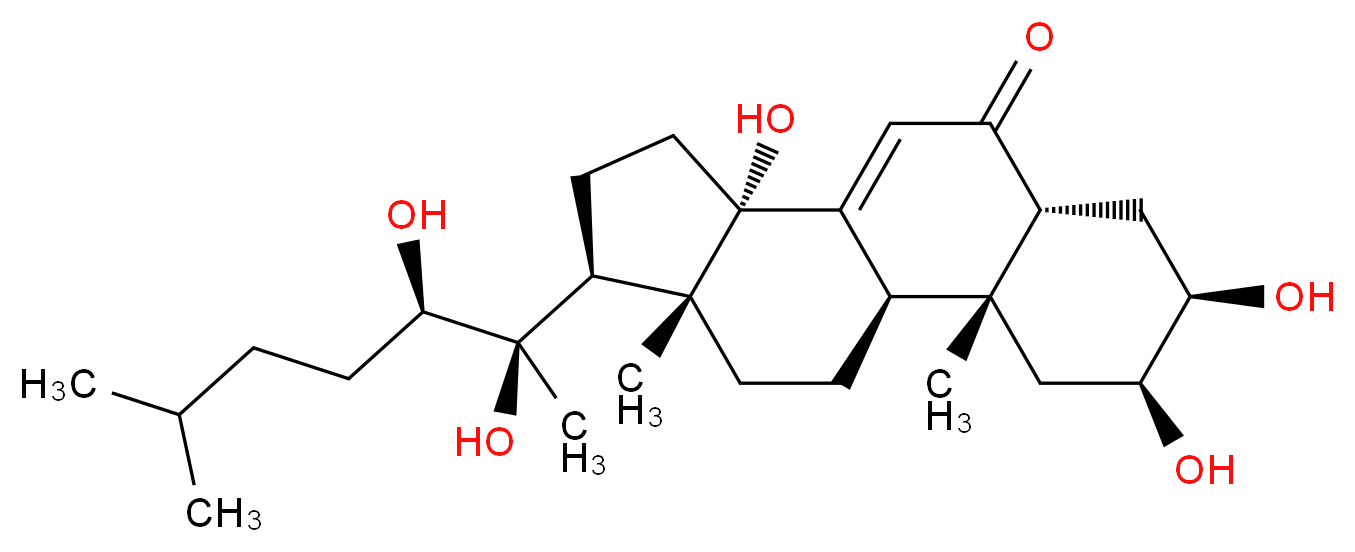 (1R,2R,4S,5R,7R,11S,14S,15R)-14-[(2R,3R)-2,3-dihydroxy-6-methylheptan-2-yl]-4,5,11-trihydroxy-2,15-dimethyltetracyclo[8.7.0.0<sup>2</sup>,<sup>7</sup>.0<sup>1</sup><sup>1</sup>,<sup>1</sup><sup>5</sup>]heptadec-9-en-8-one_分子结构_CAS_13408-56-5