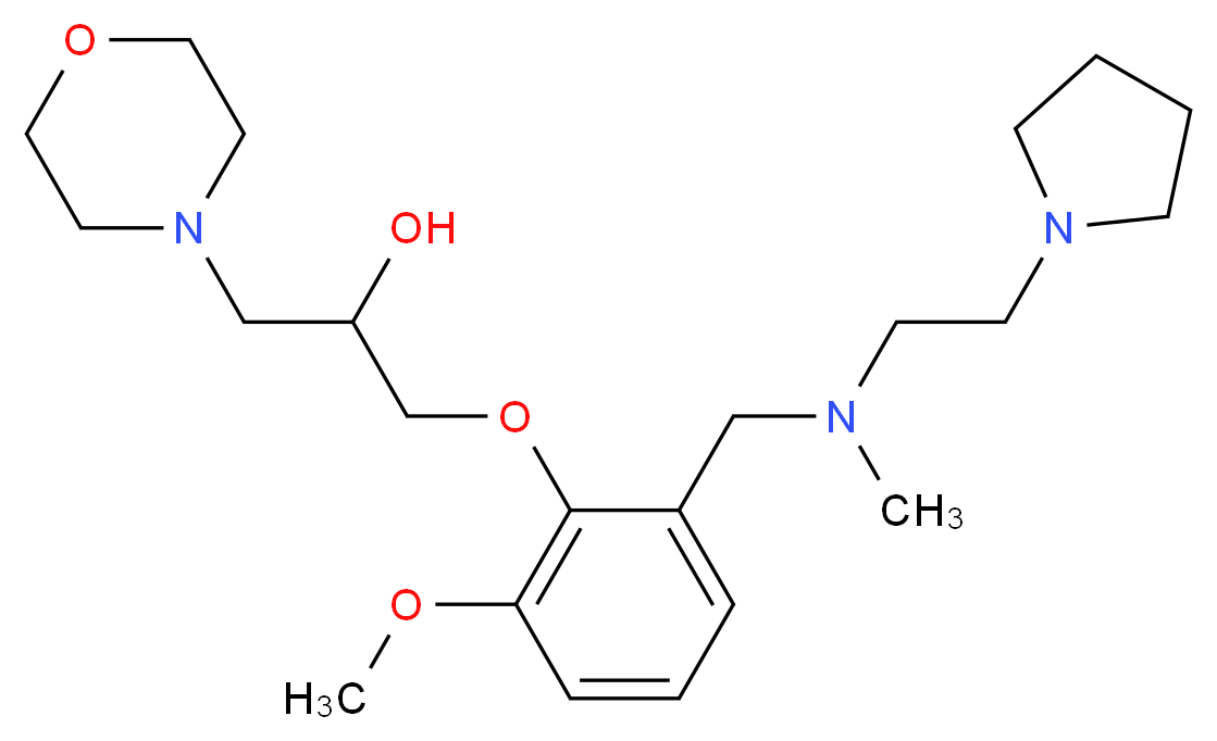 1-[2-methoxy-6-({methyl[2-(1-pyrrolidinyl)ethyl]amino}methyl)phenoxy]-3-(4-morpholinyl)-2-propanol_分子结构_CAS_)