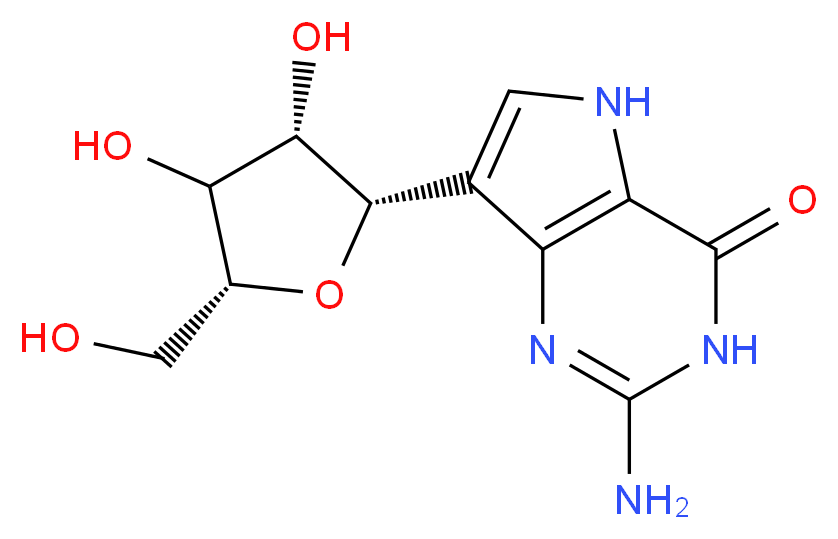 2-amino-7-[(2S,3S,5R)-3,4-dihydroxy-5-(hydroxymethyl)oxolan-2-yl]-3H,4H,5H-pyrrolo[3,2-d]pyrimidin-4-one_分子结构_CAS_102731-45-3