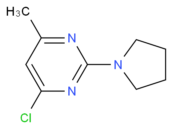4-chloro-6-methyl-2-(pyrrolidin-1-yl)pyrimidine_分子结构_CAS_53461-40-8