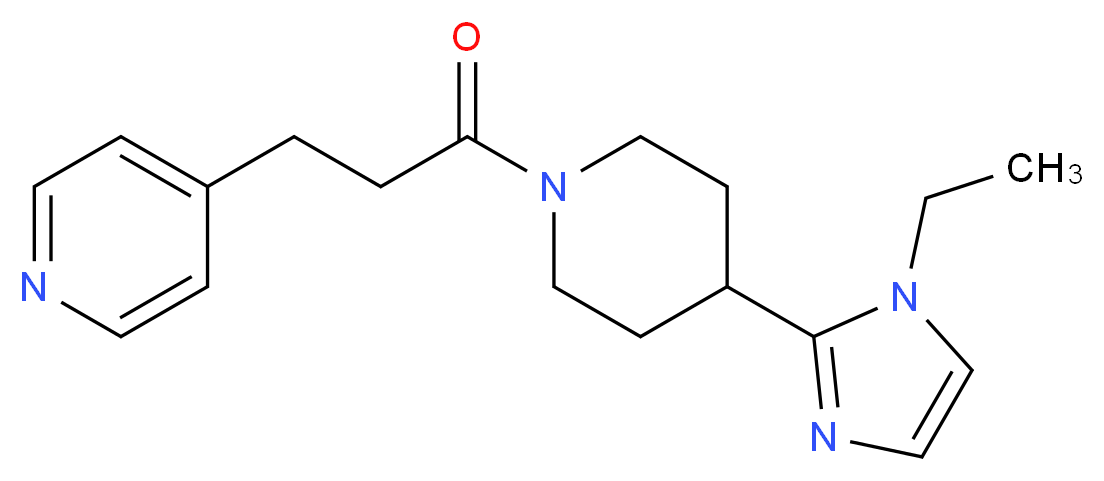 4-{3-[4-(1-ethyl-1H-imidazol-2-yl)piperidin-1-yl]-3-oxopropyl}pyridine_分子结构_CAS_)
