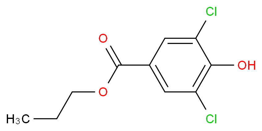 Propyl 3,5-dichloro-4-hydroxybenzoate_分子结构_CAS_101003-80-9)