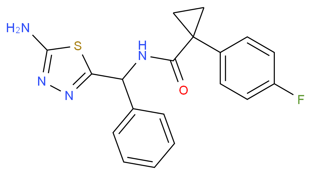 N-[(5-amino-1,3,4-thiadiazol-2-yl)(phenyl)methyl]-1-(4-fluorophenyl)cyclopropanecarboxamide_分子结构_CAS_)