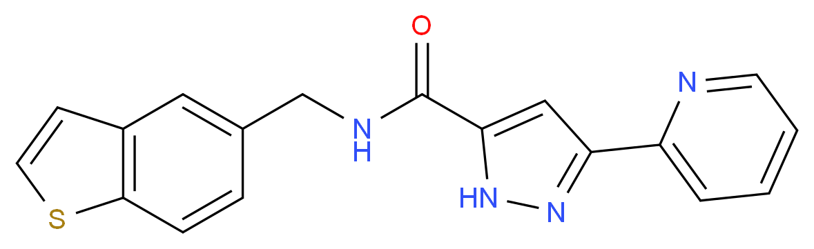 N-(1-benzothien-5-ylmethyl)-3-pyridin-2-yl-1H-pyrazole-5-carboxamide_分子结构_CAS_)