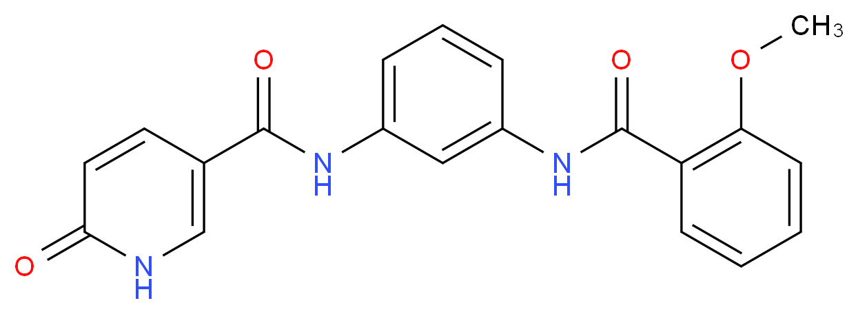N-{3-[(2-methoxybenzoyl)amino]phenyl}-6-oxo-1,6-dihydropyridine-3-carboxamide_分子结构_CAS_)