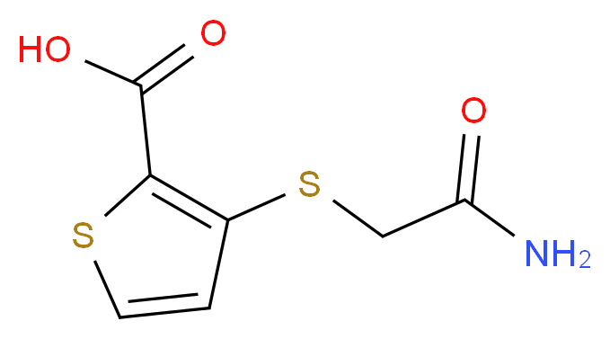 3-[(2-Amino-2-oxoethyl)sulfanyl]-2-thiophenecarboxylic acid_分子结构_CAS_)