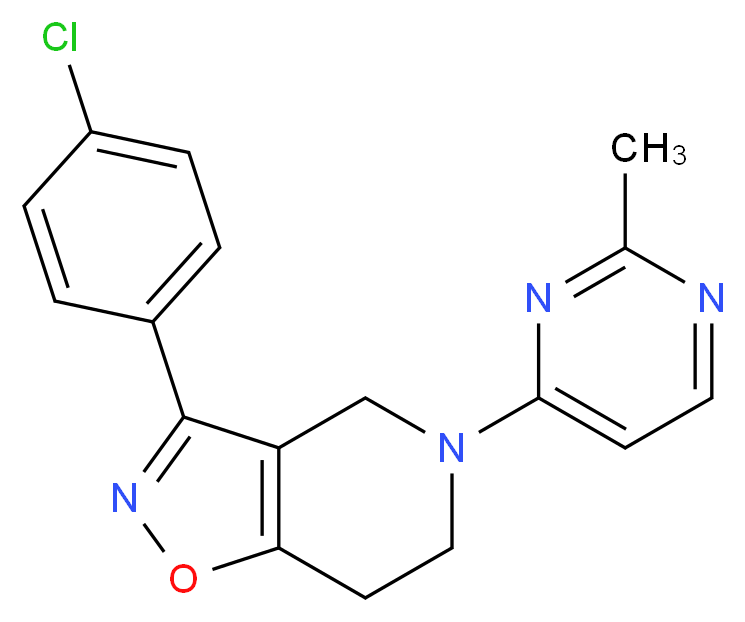 3-(4-chlorophenyl)-5-(2-methylpyrimidin-4-yl)-4,5,6,7-tetrahydroisoxazolo[4,5-c]pyridine_分子结构_CAS_)