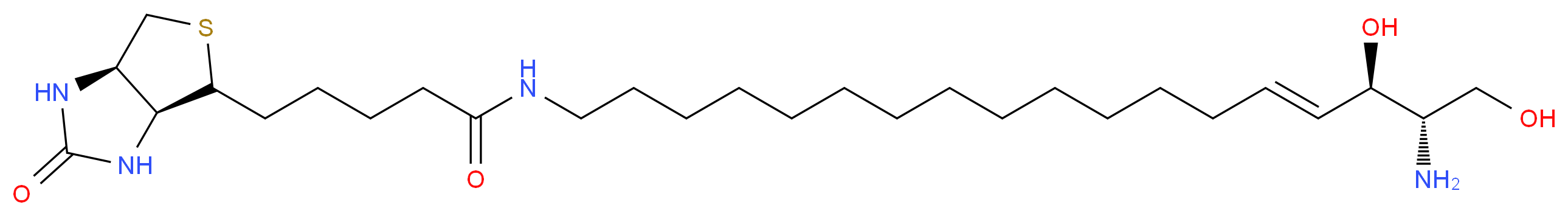 5-[(3aS,6aR)-2-oxo-hexahydro-1H-thieno[3,4-d]imidazolidin-4-yl]-N-[(14E,16R,17S)-17-amino-16,18-dihydroxyoctadec-14-en-1-yl]pentanamide_分子结构_CAS_752987-57-8