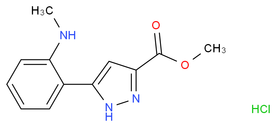 Methyl 5-(2-(methylamino)phenyl)-1H-pyrazole-3-carboxylate hydrochloride_分子结构_CAS_1204580-90-4)