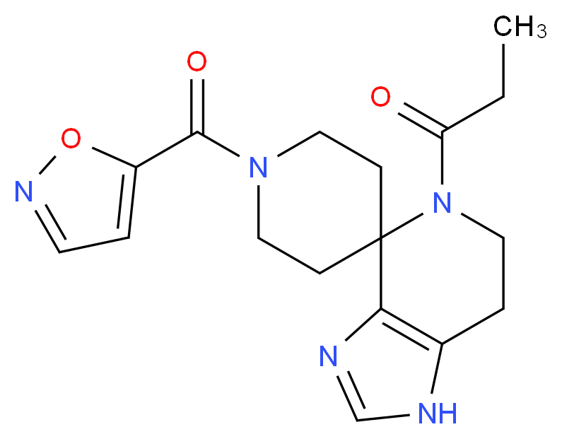 1'-(isoxazol-5-ylcarbonyl)-5-propionyl-1,5,6,7-tetrahydrospiro[imidazo[4,5-c]pyridine-4,4'-piperidine]_分子结构_CAS_)