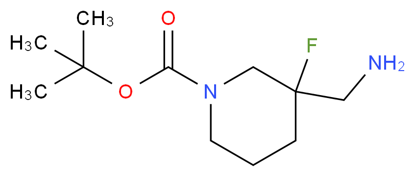 tert-butyl 3-(aminomethyl)-3-fluoropiperidine-1-carboxylate_分子结构_CAS_1219832-36-6