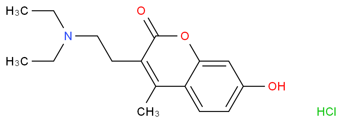 3-[2-(diethylamino)ethyl]-7-hydroxy-4-methyl-2H-chromen-2-one hydrochloride_分子结构_CAS_15776-59-7