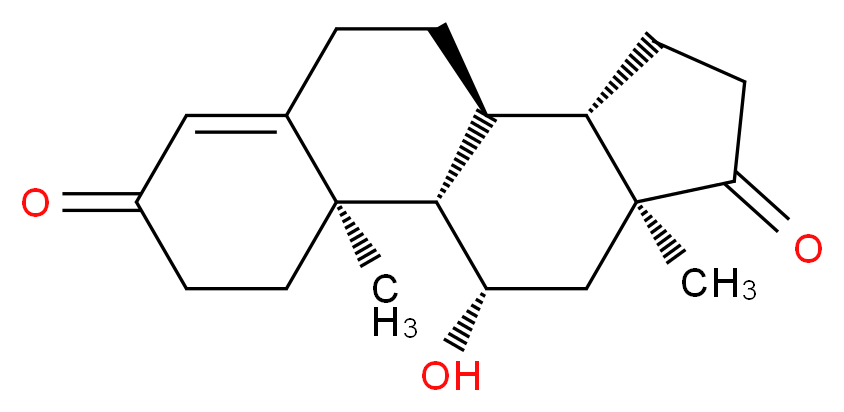 (1S,2R,10S,11S,15S,17S)-17-hydroxy-2,15-dimethyltetracyclo[8.7.0.0<sup>2</sup>,<sup>7</sup>.0<sup>1</sup><sup>1</sup>,<sup>1</sup><sup>5</sup>]heptadec-6-ene-5,14-dione_分子结构_CAS_382-44-5