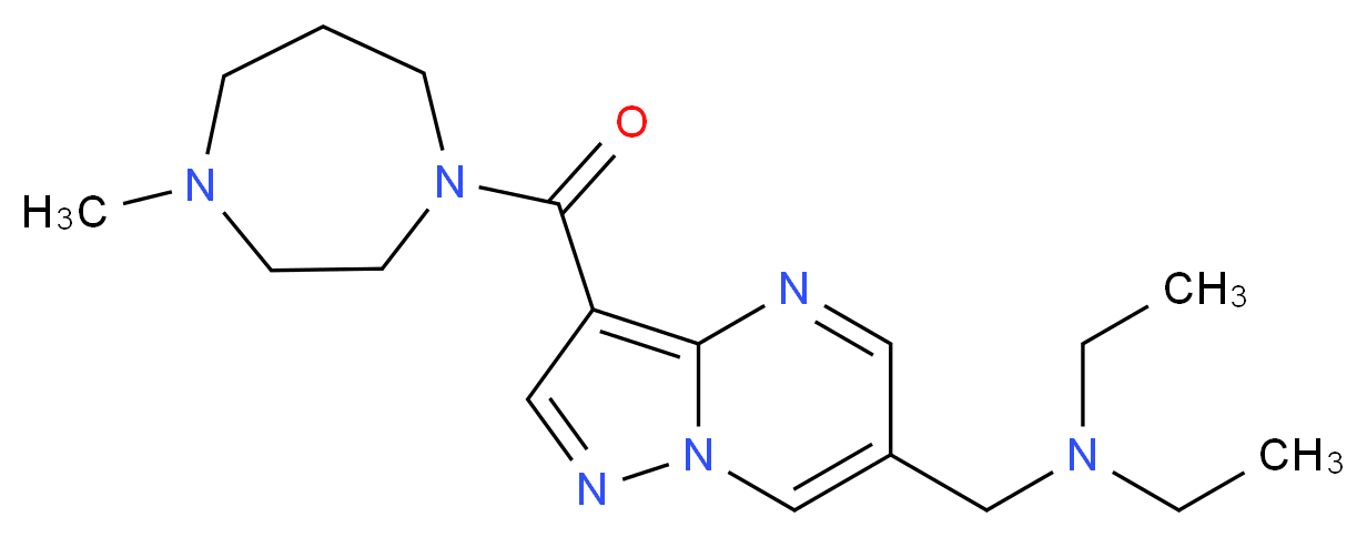 N-ethyl-N-({3-[(4-methyl-1,4-diazepan-1-yl)carbonyl]pyrazolo[1,5-a]pyrimidin-6-yl}methyl)ethanamine_分子结构_CAS_)