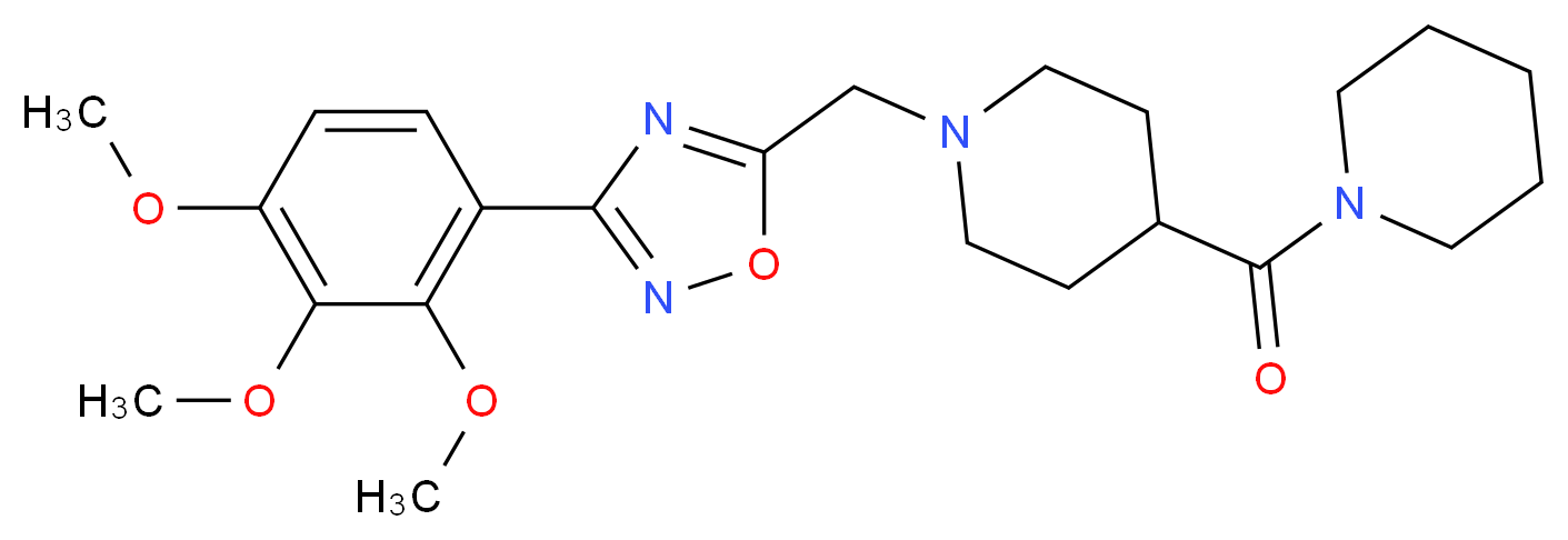 4-(1-piperidinylcarbonyl)-1-{[3-(2,3,4-trimethoxyphenyl)-1,2,4-oxadiazol-5-yl]methyl}piperidine_分子结构_CAS_)
