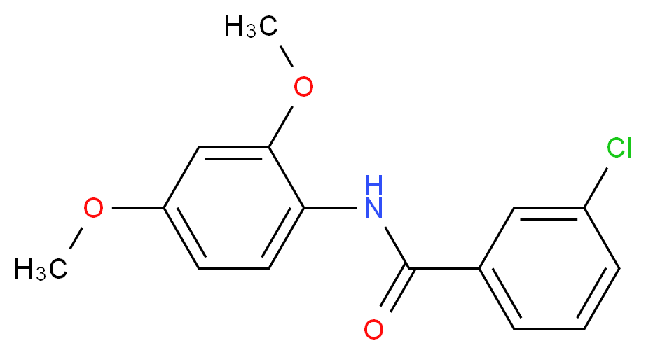 3-Chloro-N-(2,4-dimethoxyphenyl)benzamide_分子结构_CAS_303990-15-0)