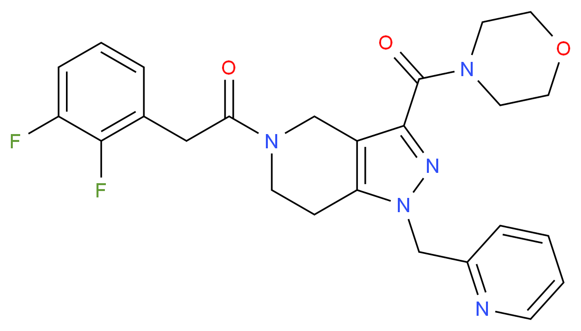 5-[(2,3-difluorophenyl)acetyl]-3-(4-morpholinylcarbonyl)-1-(2-pyridinylmethyl)-4,5,6,7-tetrahydro-1H-pyrazolo[4,3-c]pyridine_分子结构_CAS_)