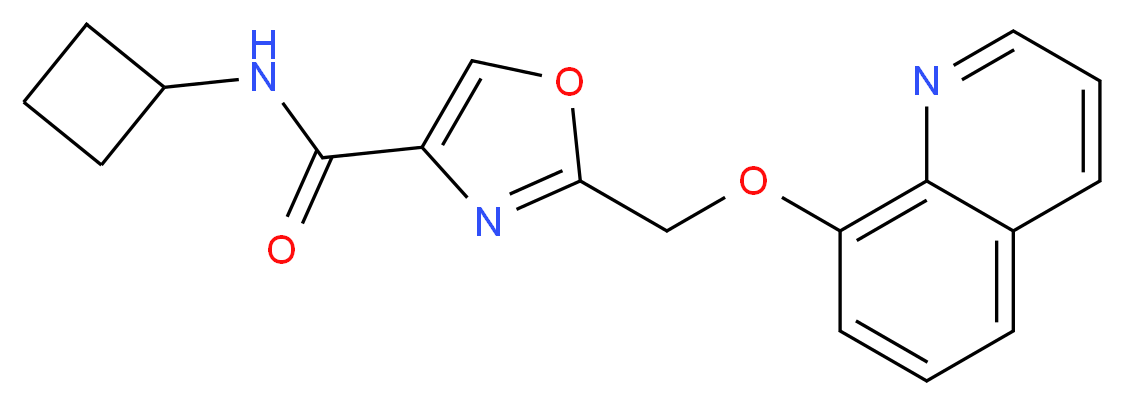 N-cyclobutyl-2-[(8-quinolinyloxy)methyl]-1,3-oxazole-4-carboxamide_分子结构_CAS_)