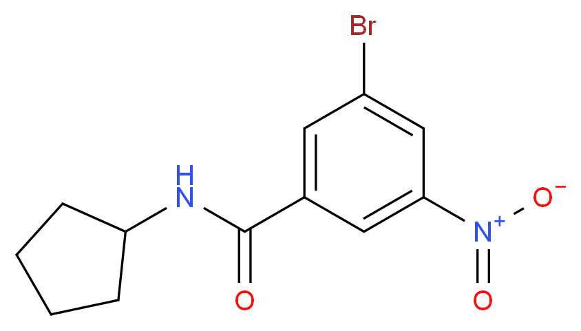 3-bromo-N-cyclopentyl-5-nitrobenzamide_分子结构_CAS_941294-18-4