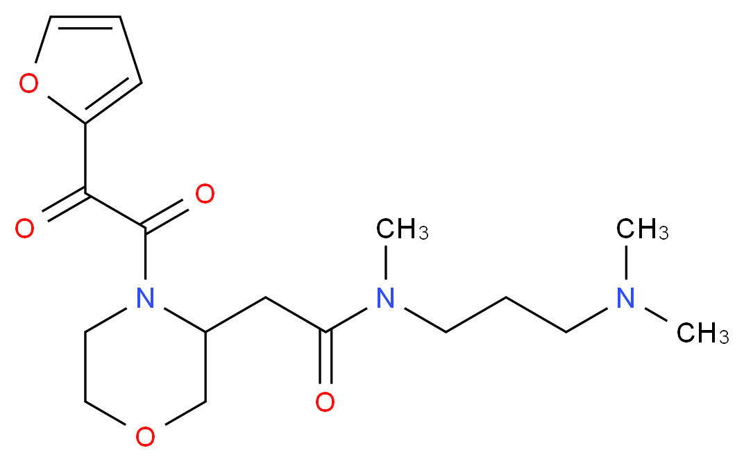 N-[3-(dimethylamino)propyl]-2-{4-[2-furyl(oxo)acetyl]-3-morpholinyl}-N-methylacetamide_分子结构_CAS_)