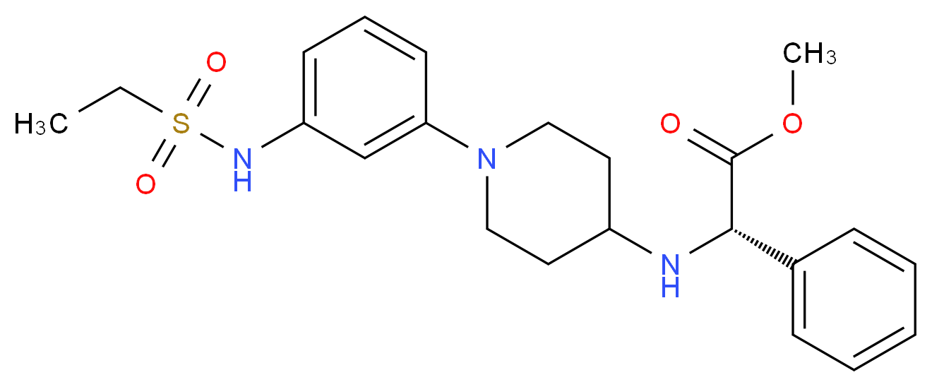 methyl (2S)-[(1-{3-[(ethylsulfonyl)amino]phenyl}-4-piperidinyl)amino](phenyl)acetate_分子结构_CAS_)