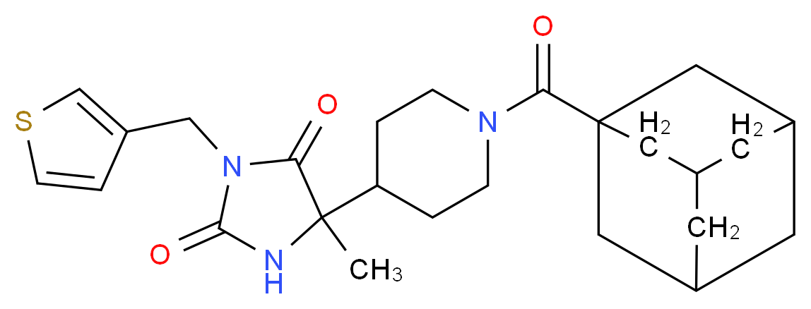 5-[1-(1-adamantylcarbonyl)-4-piperidinyl]-5-methyl-3-(3-thienylmethyl)-2,4-imidazolidinedione_分子结构_CAS_)