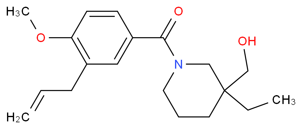 [1-(3-allyl-4-methoxybenzoyl)-3-ethyl-3-piperidinyl]methanol_分子结构_CAS_)