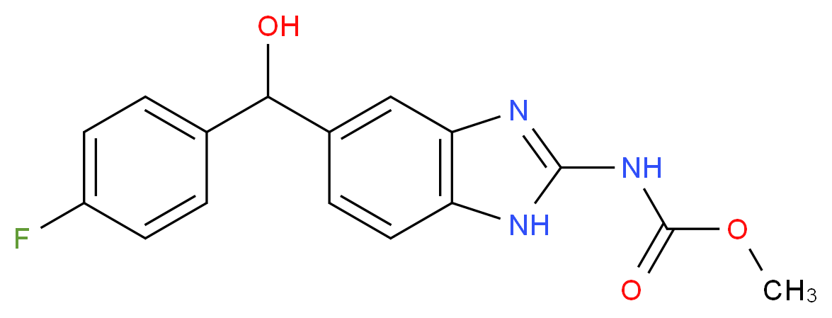 methyl N-{5-[(4-fluorophenyl)(hydroxy)methyl]-1H-1,3-benzodiazol-2-yl}carbamate_分子结构_CAS_82050-12-2