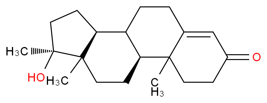 (1S,11S,14S)-14-hydroxy-2,14,15-trimethyltetracyclo[8.7.0.0^{2,7}.0^{11,15}]heptadec-6-en-5-one_分子结构_CAS_58-18-4