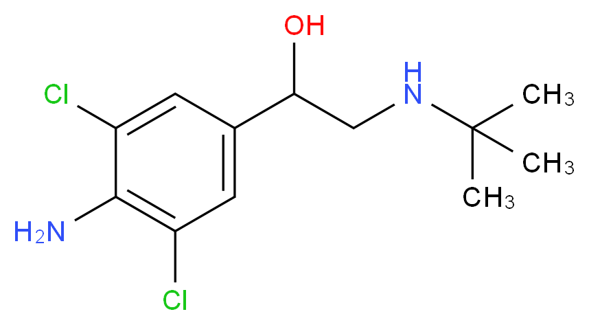 1-(4-amino-3,5-dichlorophenyl)-2-(tert-butylamino)ethan-1-ol_分子结构_CAS_50499-60-0