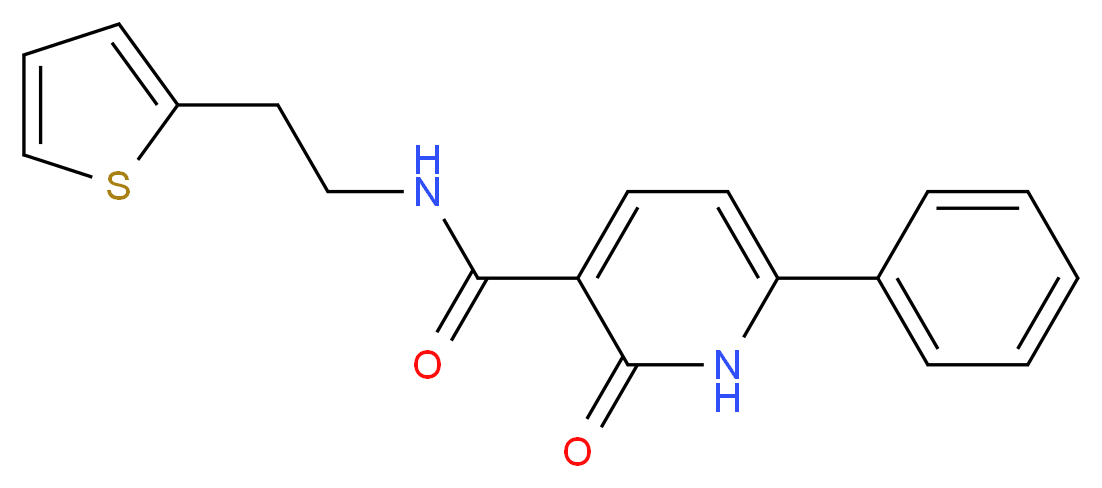 2-oxo-6-phenyl-N-[2-(2-thienyl)ethyl]-1,2-dihydro-3-pyridinecarboxamide_分子结构_CAS_)