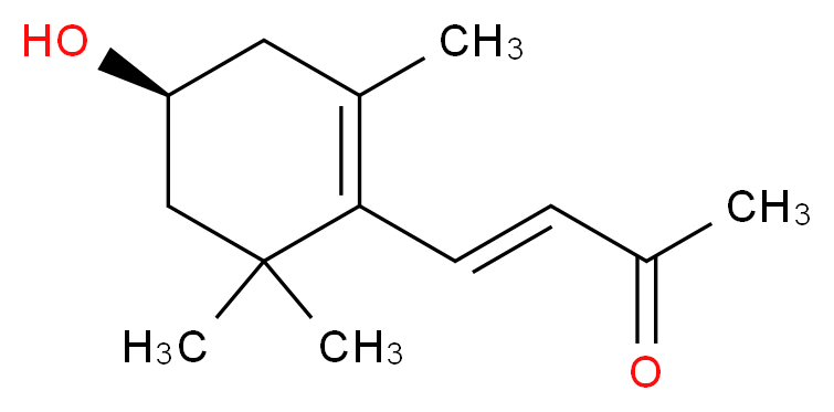 (3E)-4-[(4S)-4-hydroxy-2,6,6-trimethylcyclohex-1-en-1-yl]but-3-en-2-one_分子结构_CAS_76739-82-7