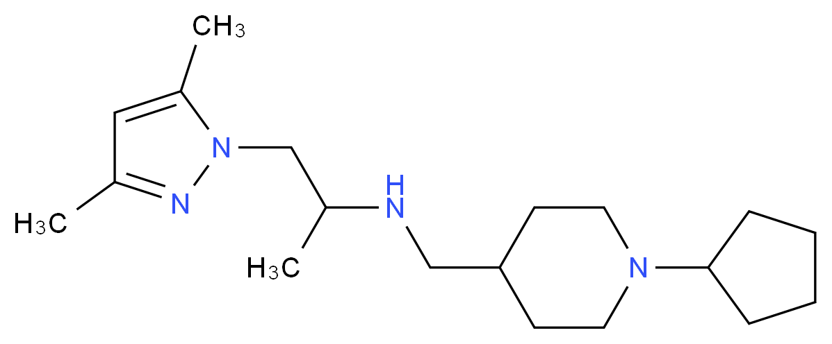 N-[(1-cyclopentylpiperidin-4-yl)methyl]-1-(3,5-dimethyl-1H-pyrazol-1-yl)propan-2-amine_分子结构_CAS_)