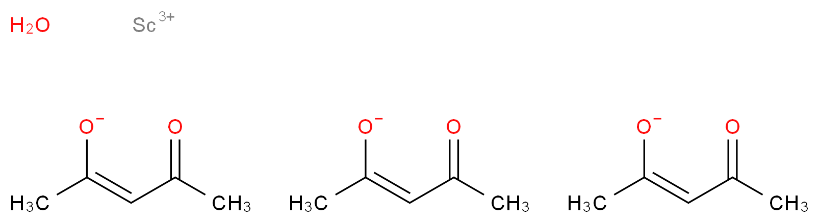 scandium(3+) ion tris((2Z)-4-oxopent-2-en-2-olate) hydrate_分子结构_CAS_699012-88-9