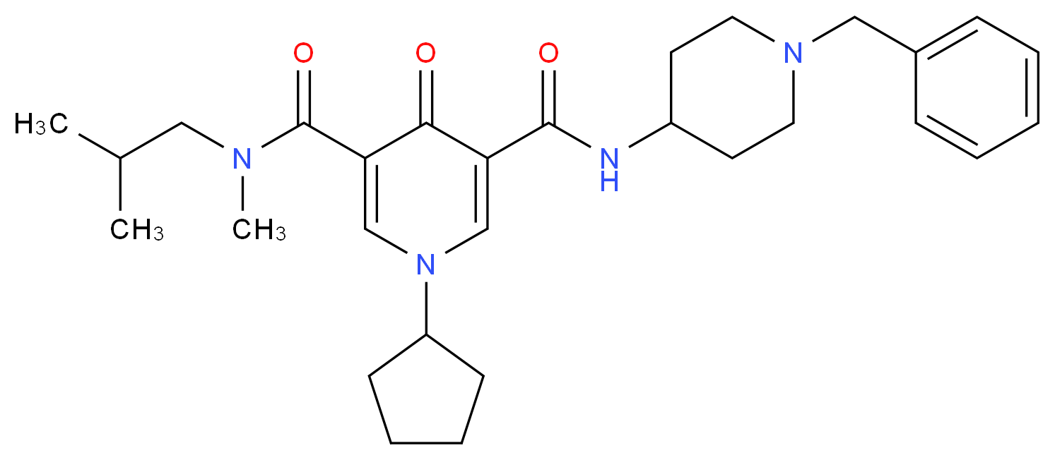 N'-(1-benzyl-4-piperidinyl)-1-cyclopentyl-N-isobutyl-N-methyl-4-oxo-1,4-dihydro-3,5-pyridinedicarboxamide_分子结构_CAS_)
