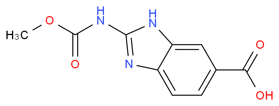 2-[(methoxycarbonyl)amino]-1H-1,3-benzodiazole-6-carboxylic acid_分子结构_CAS_65003-40-9