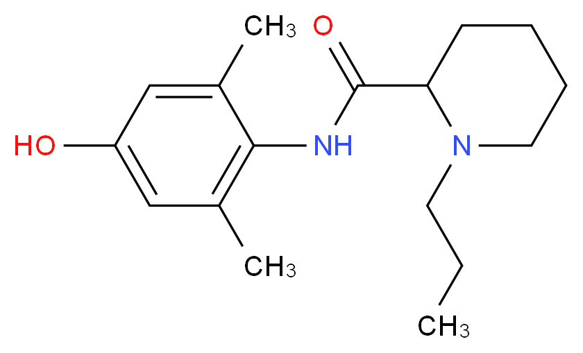 N-(4-hydroxy-2,6-dimethylphenyl)-1-propylpiperidine-2-carboxamide_分子结构_CAS_163589-31-9