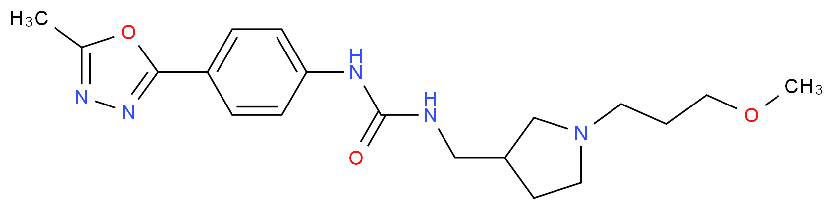 N-{[1-(3-methoxypropyl)pyrrolidin-3-yl]methyl}-N'-[4-(5-methyl-1,3,4-oxadiazol-2-yl)phenyl]urea_分子结构_CAS_)