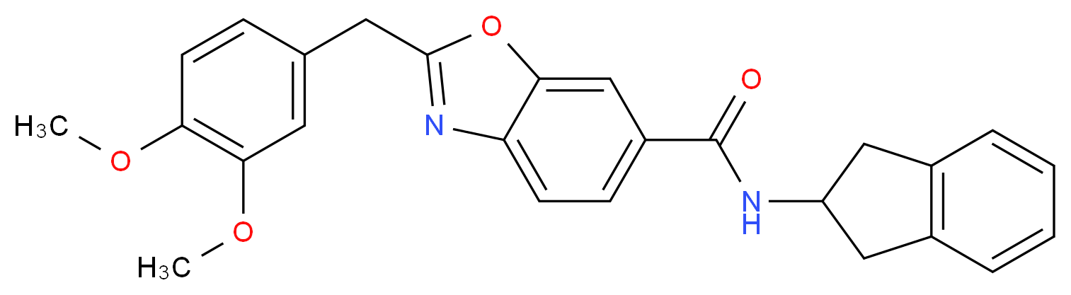 N-(2,3-dihydro-1H-inden-2-yl)-2-(3,4-dimethoxybenzyl)-1,3-benzoxazole-6-carboxamide_分子结构_CAS_)